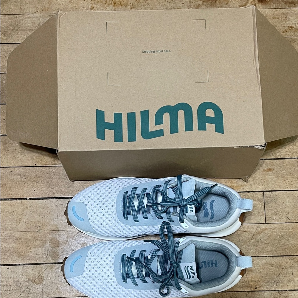 Women's Athletic Shoes - 9.5, Grey and green-blue